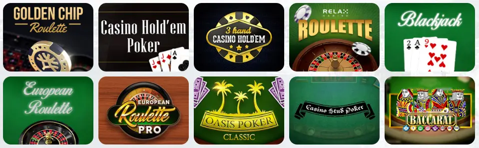 Jeux de table au SevenPlay Casino